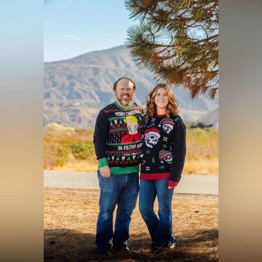 Ugly Christmas Sweater Black and Red Skull Design - Picture 10 of 10